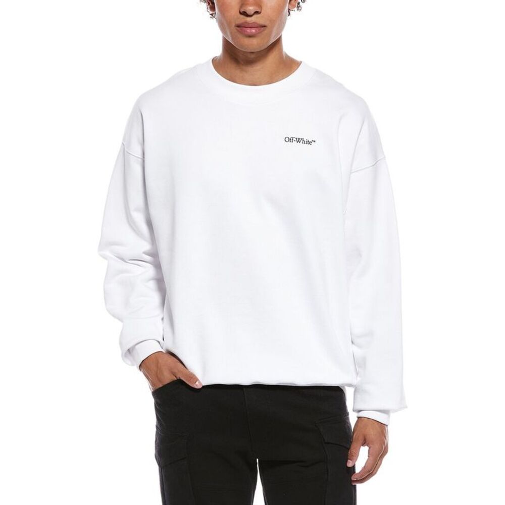 Off-White™ Mens  Graphic Crewneck Sweatshirt, White